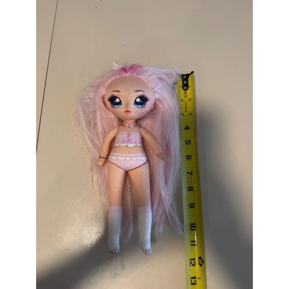Na Na Na Surprise Soft Fashion Doll Pink Hair White Bear Clip 11 Inch MGA